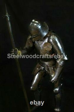 Hammered Steel Medieval Knight Gothic Full Suit Of Armor HMB/SCA Armor