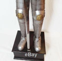 Hand-Made Iron Europea Medieval Crusader Knight in Suit of Armor with Sword 6.5