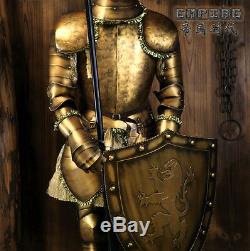Hand-Made Iron European Medieval Crusader Knight in Suit of Armor 6.5