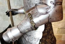 Hand-Made Iron European Medieval Knight Crusader in Full Suit of Armor 6.5
