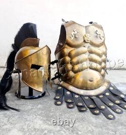 Knight Roman Spartan Suit of Armor Muscle Set-Shield Helmet arm guard leg gurd