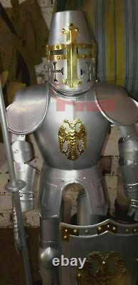 Knight Templar Armor Suit (Mini) With Spear & Shield 2/3 Feet decorative