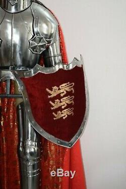 Knight Templar Suit of Armor Medieval Scottish Plate Silver Halloween Costume