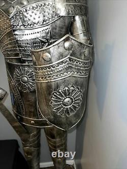 Knight in Armor Metal Statue 6' 6 Suit Of Armor Medieval Knight