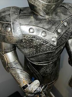Knight in Armor Metal Statue 6' 6 Suit Of Armor Medieval Knight