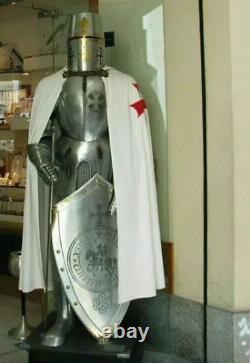 Knights Templar Suit Of Armour Medieval Full Size Armor Statue Costume Halloween