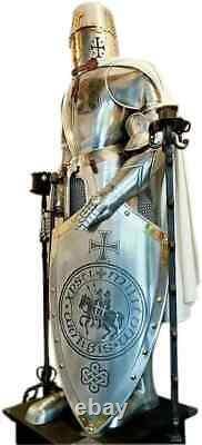 Knights Templar Suit Of Armour Medieval Full Size Armor Statue Costume Halloween