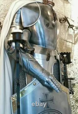 Knights Templar Suit Of Armour Medieval Full Size Armor Statue Costume Halloween