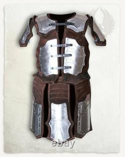 LARP 18GA Steel Medieval Knight FAFNIR BRIGANTINE Half Armor Suit Pauldrons