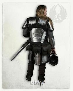 LARP 18GA Steel Medieval Knight FAFNIR BRIGANTINE Half Armor Suit Pauldrons