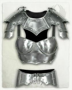 LARP 18GA Steel Medieval Knight Queen Lady Woman Half Body Armor Armor Suit