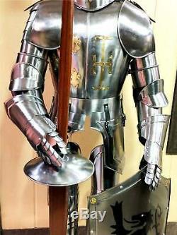 LARP Vintage Medieval Wearable Knight Crusador Full Suit of Armour Antique Armor