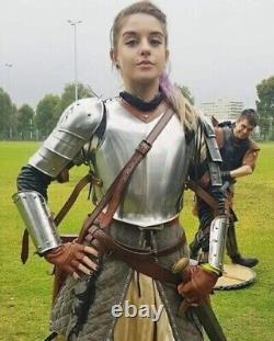 Lady Armor Suit, Medieval Knight Warrior Female Cuirass Steel Armor Costume Gift