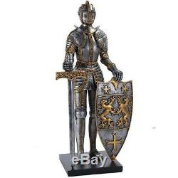 Large 21.25 Height Suit of Armor Medieval Knight Champion Decorative Figurine