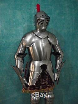 MEDIEVAL WEARABLE KNIGHT CRUSADER FULL SUIT OF ARMOR COSTUME -Custom Size