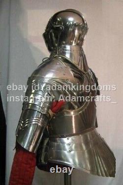 Medieval 16 Gauge Steel Half Body Suit Of Armor Gothic Style Knight Full Suit