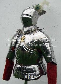 Medieval 18 Gauge Steel Half Body Suit Of Armor Gothic Style Knight Full Suit