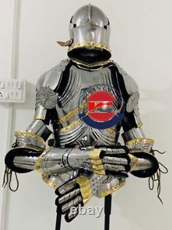 Medieval 18G Steel Knight Combat Gothic Wearable Half Body Armor Suit