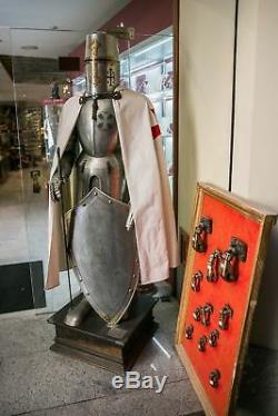 Medieval ARMOR FULL SUIT Templar Wearable Knight Combat With Handmade Stand