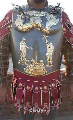 Medieval Armor Roman Muscle Cuirass Armor Knight Breastplate with Skirt & Suit