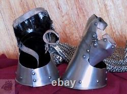 Medieval Armor Suit Gauntlets Gothic Knight Fingerless Gloves SCA LARP Gloves
