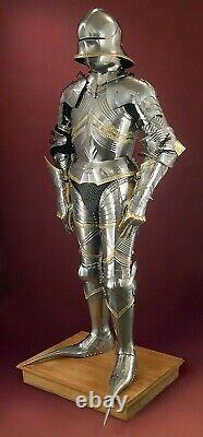 Medieval Armour Knight Wearable Of Armor Crusader Full Body Brass Suit Sword