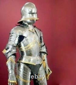 Medieval Armour Knight Wearable Of Armor Crusader Full Body Brass Suit Sword