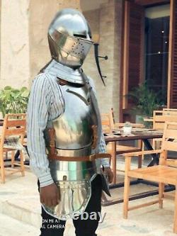 Medieval Battle Half Suit Cuirass Helmet Combat Templar Knight Armor Costume