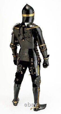 Medieval Black Brass Wearable Armour Knight Suit Of Armor Combat Full Body Larp