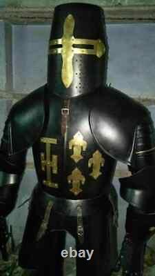 Medieval Black Knight Combat Full Body Armour Wearable Suit Of Armor Crusader