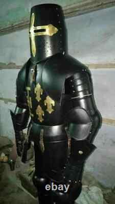 Medieval Black Knight Combat Full Body Armour Wearable Suit Of Armor Crusader