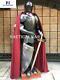 Medieval Black Knight Suit of Armor with Shield, Cloak & Armor Stand LARP