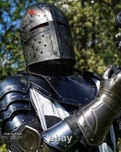 Medieval Black Templar Knight Full Body Set Armour Cosplay Halloween Suit