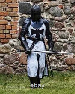 Medieval Black Templar Knight Full Body Set Armour Larp Cosplay Halloween Suit