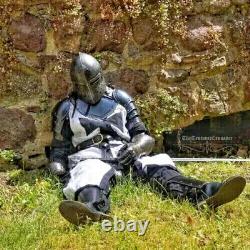 Medieval Black Templar Knight Larp Full Body Set Armor Cosplay Halloween Suit