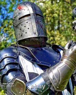 Medieval Black Templar Knight Larp Full Body Set Armor Cosplay Halloween Suit