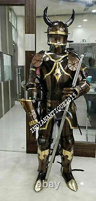 Medieval Brass Knight Suit Of Full Body Armour Templar Cosplay Costume Shield
