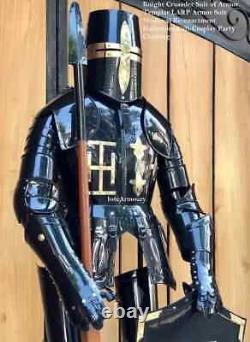 Medieval Brass Knight Wearable Suit Of Armour Crusader Larp Templar Full Body