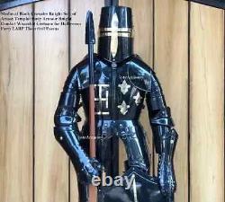 Medieval Brass Knight Wearable Suit Of Armour Crusader Larp Templar Full Body