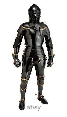 Medieval Brass Suit Of Armor Wearable Knight Crusader Full Body Armour Costume