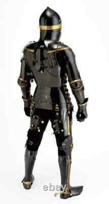 Medieval Brass Suit Of Armor Wearable Knight Crusader Full Body Armour Costume