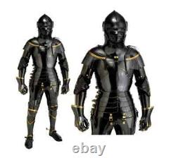 Medieval Brass Suit Of Armor Wearable Knight Crusader Full Body Armour Costume