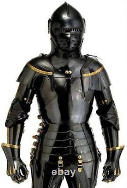 Medieval Brass Suit Of Armor Wearable Knight Crusader Full Body Armour Costume