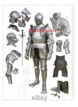 Medieval Brass Wearable Crusador Knight Suit Of Armor Combat Full Body Armour