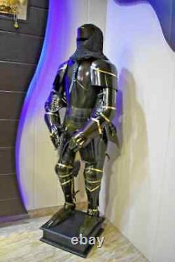 Medieval Brass Wearable Suit Of Armor Knight Larp Full Body Armour Black Costume