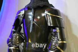 Medieval Brass Wearable Suit Of Armor Knight Larp Full Body Armour Black Costume