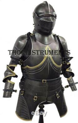 Medieval Breastplate Black Knight Suit Armor Wearable Costume