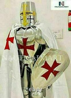 Medieval Christian Cross Knight Wearable Suit Of Armor Crusader Full Body Armour