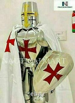 Medieval Christian Cross Knight Wearable Suit Of Armor Crusader Full Body Armour
