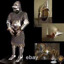 Medieval Churburg Full Suit of Armor Knight Crusader Bascinet Armor
